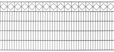 Produktbild von 200 x 80 cm Doppelstabmatten Zaunfeld Karo Anthrazit