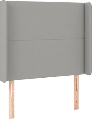 Image de Tête de lit avec oreilles gris clair 103x16x118/128 cm Tissu