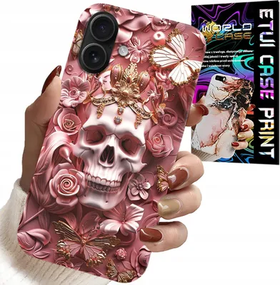 Produktbild von Etui Do Iphone 17 - Kobiece, Modne Wzory, Czaszka W Róże