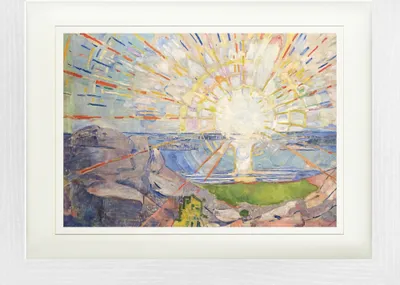 Produktbild von Edvard Munch Gerahmtes Bild Mit Edlem Passepartout | Wand-Bilder | Im Bilderrahmen - Die Sonne, 1910 (30 x 40 cm)