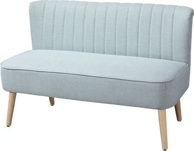 HOMCOM 2-místná látková pohovka Čalouněná pohovka Sedací nábytek Lounge Sofa Dřevěná pěna Světle zelená 117 x 56,5 x 77 cm