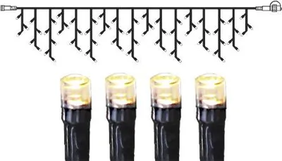 System DECOR | LED Lichtervorhang |koppelbar| 4x0,4m | schwarzes Kabel | 140 warmweiße LEDs