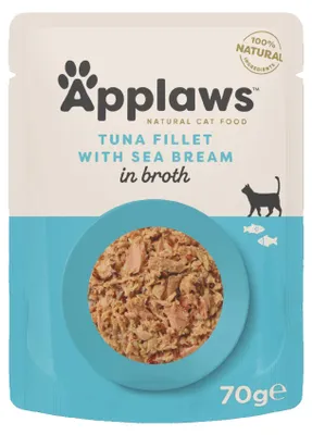 Produktbild von Applaws Tuna Fillet with Seabream, Adult, Meeresfrüchte, Thunfisch, 70 g