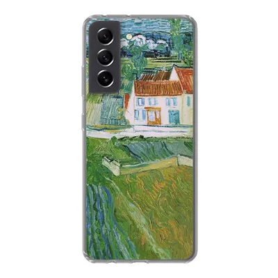 Produktbild von MuchoWow® Handyhülle Schutzhülle Hülle für Samsung Galaxy S21 FE Landschaft mit Kutsche und Zug - Vincent van Gogh Silikon Softcase Handy Hülle - Mobiltelefonhülle