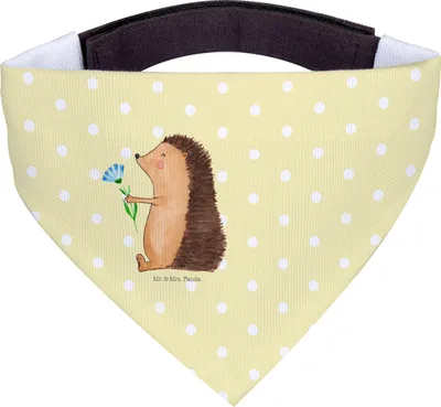 Produktbild von Mr. & Mrs. Panda Hundehalstuch Igel Blumen - Gelb Pastell - Geschenk, Krankheit, Hunde Halstuch, Genesungswünsche, Hund, Krankenhaus, Lustige Sprüche, Für, krank, Tuch