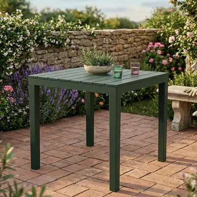 Produktbild von Gartentisch Dmurill, Quadratischer Gartentisch, feststehender Tisch für den Innen- und Außenbereich, 100 %  Italy, 100 %  Italy, 78x78h72 cm, Anthrazit