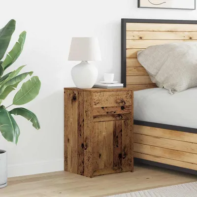 Immagine prodotto di vidaXL LED Comodino in legno vecchio 38 x 34 x 61 cm Materiale a base di legno
