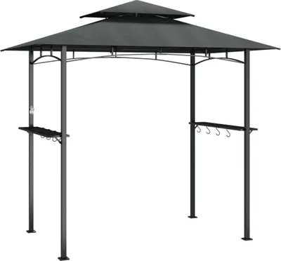 Produktbild von Grillpavillon mit Seitenregalen Anthrazit 240x150x243 cm Stahl