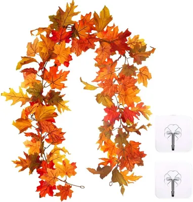 Productafbeelding van Kunststof Ahornblad Girlande 175 cm voor Herfstdecoratie