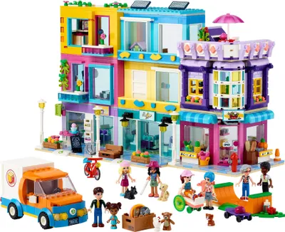 Produktbild von LEGO 41704 Friends Wohnblock in Heartlake City mit Friseursalon und Café, Puppenhaus mit 7 Minipuppen, Hausmodell mit Wohngebäuden, Geschenkidee Weihnachten
