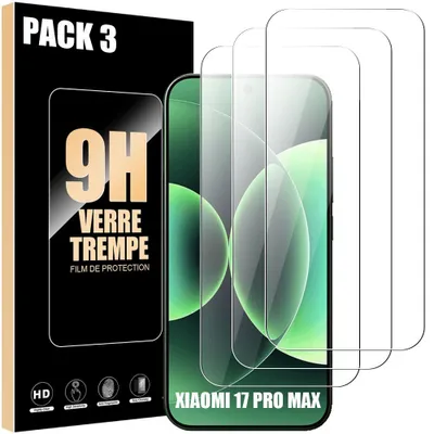 Image de 3x Verre Trempé pour Xiaomi 17 Pro Max, Protection Transparente 9H Antichoc Anti-Rayures
