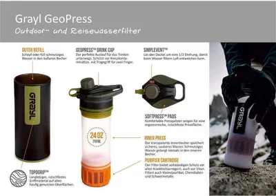 Produktbild von Grayl GeoPress Outdoor- & Reisewasserfilter, Coyote Brown