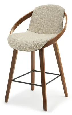 Produktbild von Designer-Barstuhl HODA – Walnuss/Beige