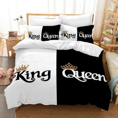 Obrázok produktu pre Sada posteľnej bielizne 220x240 cm, čierno-biela, mikrovlákno. Obsahuje: 1 obliečka na prikrývku, 2 obliečky na vankúše, zapínanie na zips