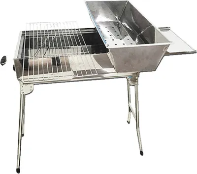 Produktbild von Mangal Grill Edelstahl 0,8mm H76,5хB61xT30cm Edelstahlgrill BBQ Schaschlik