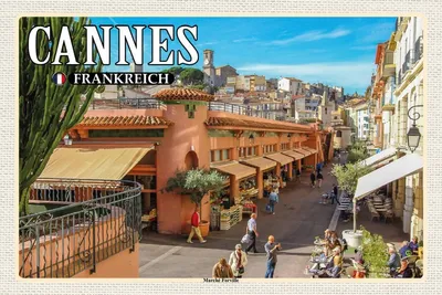 Produktbild von vianmo Holzschild 12x18 cm Cannes Frankreich Marché Forville