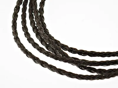 Produktbild von Vintageparts 2 m Kunstlederband geflochten dunkelbraun 3 mm