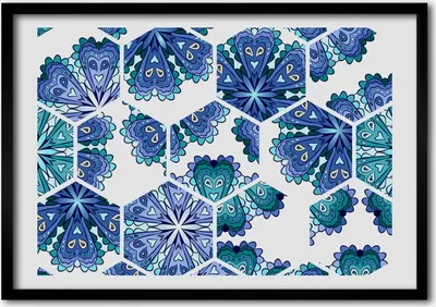 Produktbild von Bild - Bilder - Bilderrahmen - 70 cm x 50 cm - MDF-Rahmen, Wandkunst Elemente Mandala