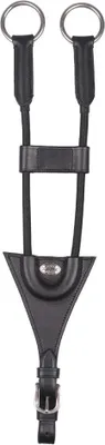 Image de Fourchette de martingale cuir élastique ARBO-INOX® Taille - Poney Couleur - Noir