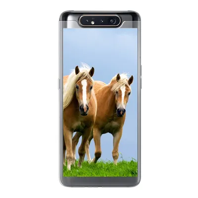 Produktbild von MuchoWow® Handyhülle Schutzhülle Hülle für Samsung Galaxy A80 Pferde - Gras - Luft Silikon Softcase Handy Hülle - Schutzdeckel