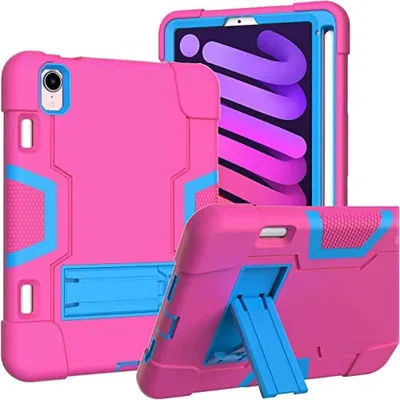 Productafbeelding van Tas voor iPad Mini 6 (8,3 inch) met standaard en houder voor stylus, kleur: roze