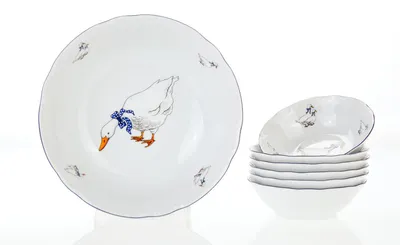 Image de Thun 1794 Kompottenset, Gänse, Porzellan, Konstanz, Thun, 7 d.