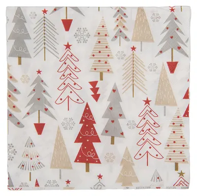Produktbild von Clayre & Eef Servietten Papier 20er Set 33x33 cm Weiß Papier