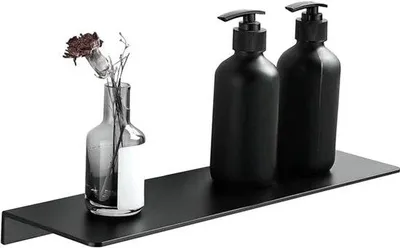 Obrázek produktu pro Samolepicí sprchová vanička na montáž na stěnu, 30 cm, černá, hliník