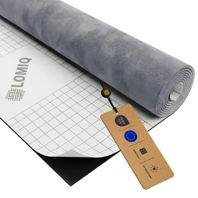 Produktbild von LOMIQ Mikrofaserstoff Selbstklebend, 500x150cm, Grau, Wildleder Optik, Elastische Klebefolie für Autohimmel, Cockpit und Innenverkleidung, Weich, Dehnbar und Strapazierfähig, Leicht Zuschneidbar