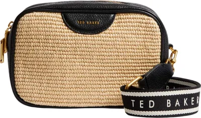 Produktbild von Ted Baker Umhängetasche Bardas Webbing Faux Raffia Camera Crossbody Bag Black schwarz
