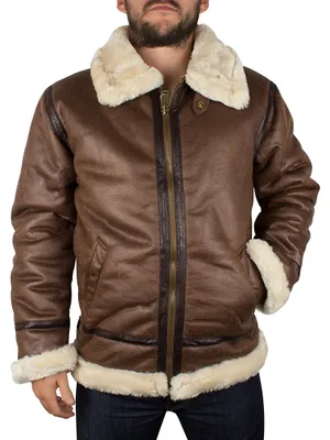 Produktbild von Alpha Industries Herren Pelz-Kragen-B3-FL Jacke, Braun X-Large