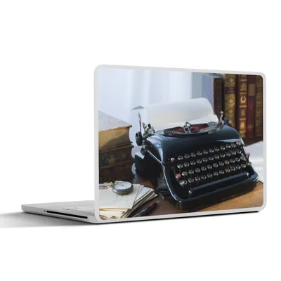 Produktbild von MuchoWow® Laptop Aufkleber Sticker Cover Schreibmaschine - Retro - Schwarz 31x22.5 cm - Laptop-Deko