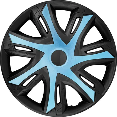 Obrázok produktu pre Lemy kolies pre oceľové disky Dvojfarebné kryty kolies sada 4 ks vozidlo Vhodné pre väčšinu značiek a diskov ABS plast (azúrová / čierna, 16")
