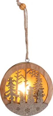 Produktbild von LED Dekoration MAGICHOME, SCHNEEMANN in Kugel, hängend, 8,5x2x8,5 cm, warmweiß