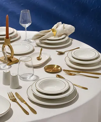 Obrázok produktu pre Hermia Concept, elegantá sada riadu pozostávajúca zo 53 kusov, vyrobená zo 100% porcelánu, biela a zlatá