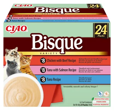 Obrázok produktu pre Inaba Cat Ciao Bisque Tuńczyk Wołowina Kurczak - przysmak dla kota 24 x 40 g