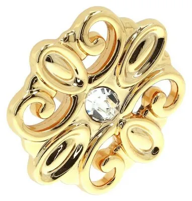 Imagen del producto de Pomo para muebles de zamak y cristal. Diámetro: 48 mm x 24 mm. Chapado en oro. Juego de 6 unidades