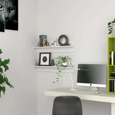 Immagine prodotto di Maison Exclusive - Mensole da parete 2 pezzi Bianco 80x11,5x18 cm Materiale ligneo