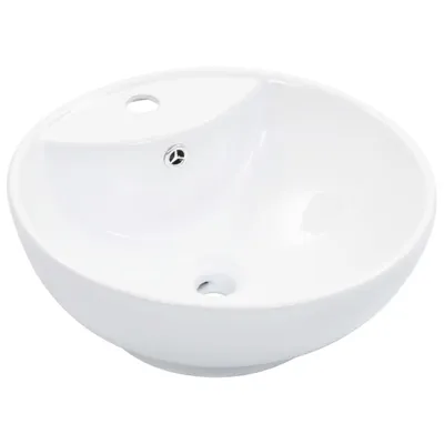 Immagine prodotto di vidaXL Lavabo con troppopieno 46,5 x 18 cm in Vetroceramica bianca