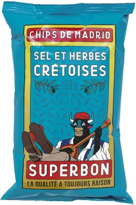 Produktbild von Superbon Chips Sel Et Herbes Cretoises und Sel Kartoffelchips 135g