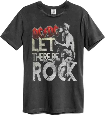 Image de Amplified - "Let There Be Rock" T-shirt pour homme/femme Unie GD930 (XS) (Charbon de bois)