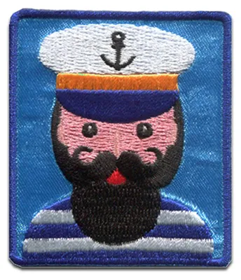 Produktbild von Seemann Kapitän Matrose Brave Coast - Aufnäher, Bügelbild, Aufbügler, Applikationen, Patches, Flicken, Zum Aufbügeln, Größe: 4,9 x 5,1 cm