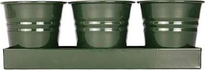 Obrázek produktu pro Kovová miska se 3 květináči Mary's Garden Supplies, 33 cm, barva zelená