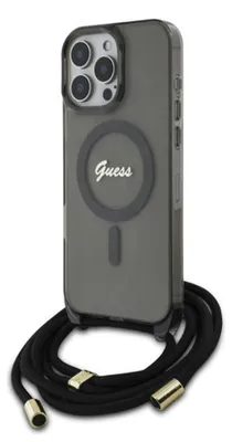 Zdjęcie produktu dla Etui Guess Script Crossbody MagSafe do iPhone 16 Pro czarny