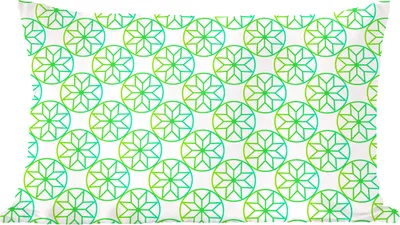 Produktbild von MuchoWow® Zierkissen Sofakissen Wohnzimmer Dekokissen 50x30 cm Grün - Sterne - Kreis - Wohnzimmerdekoration - Polster mit Photo
