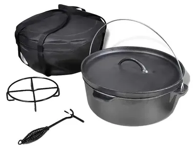 Immagine prodotto di Pentola in ghisa, grande capacità, versatile per diverse preparazioni, colore nero