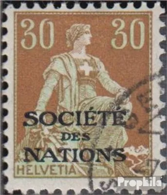 Produktbild von Briefmarken Schweiz 1922 Mi SDN6 gestempelt Völkerbund