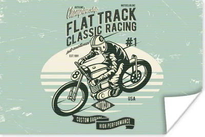 Produktbild von MuchoWow® Poster Motorrad - Retro - Zitat 120x80 cm - Bilder