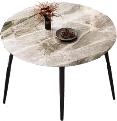 Image de Table de salle à manger ronde Marmer Tavien - 80 cm - Table de salle à manger ou de restaurant - Gris