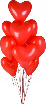 Produktbild von 10 Stück Rote Latex Herzballons, ca. 23 cm Durchmesser